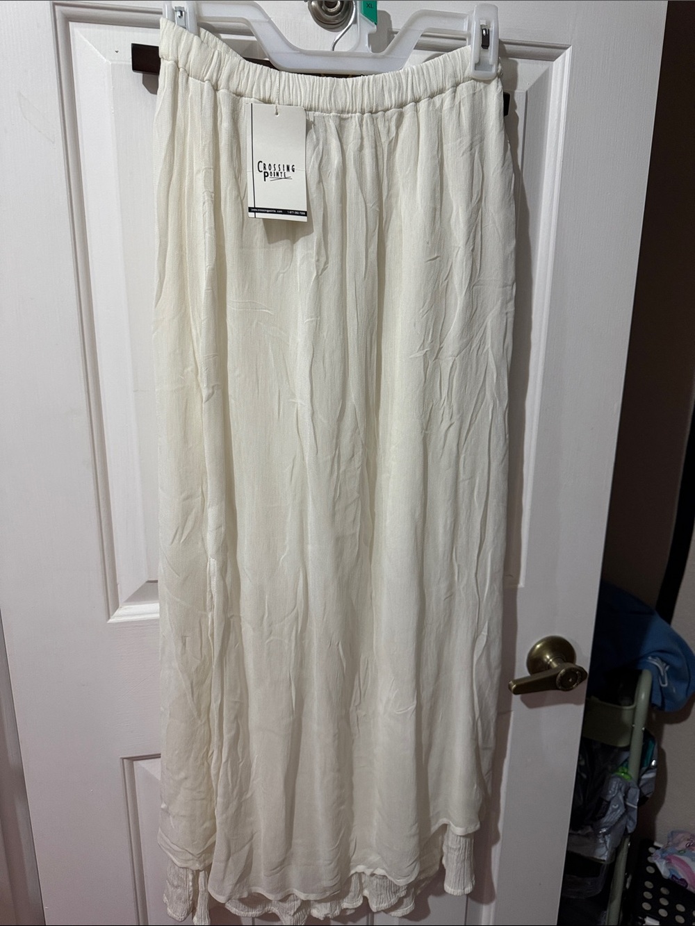 Crossing Pointe Women's Cream Maxi Skirt